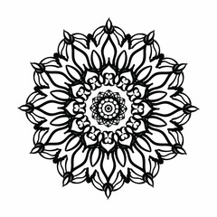 Mandala Vector Illustration In Black And White Design