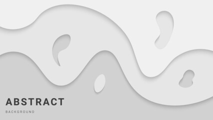 Minimal Abstract Dynamic White Smooth Wave Papercut Style Background