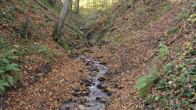 Tiny creek called Helle in the german village Winteberg