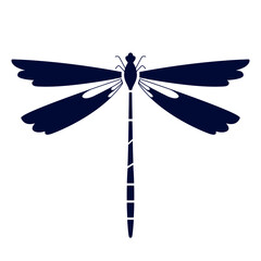 Dragonfly icon. Insect shadow. Vector illustration
