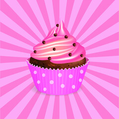 Cupcakes on a graphic background.illustration vector