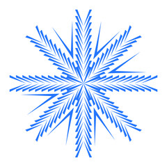 Winter blue snowflake, vector illustration