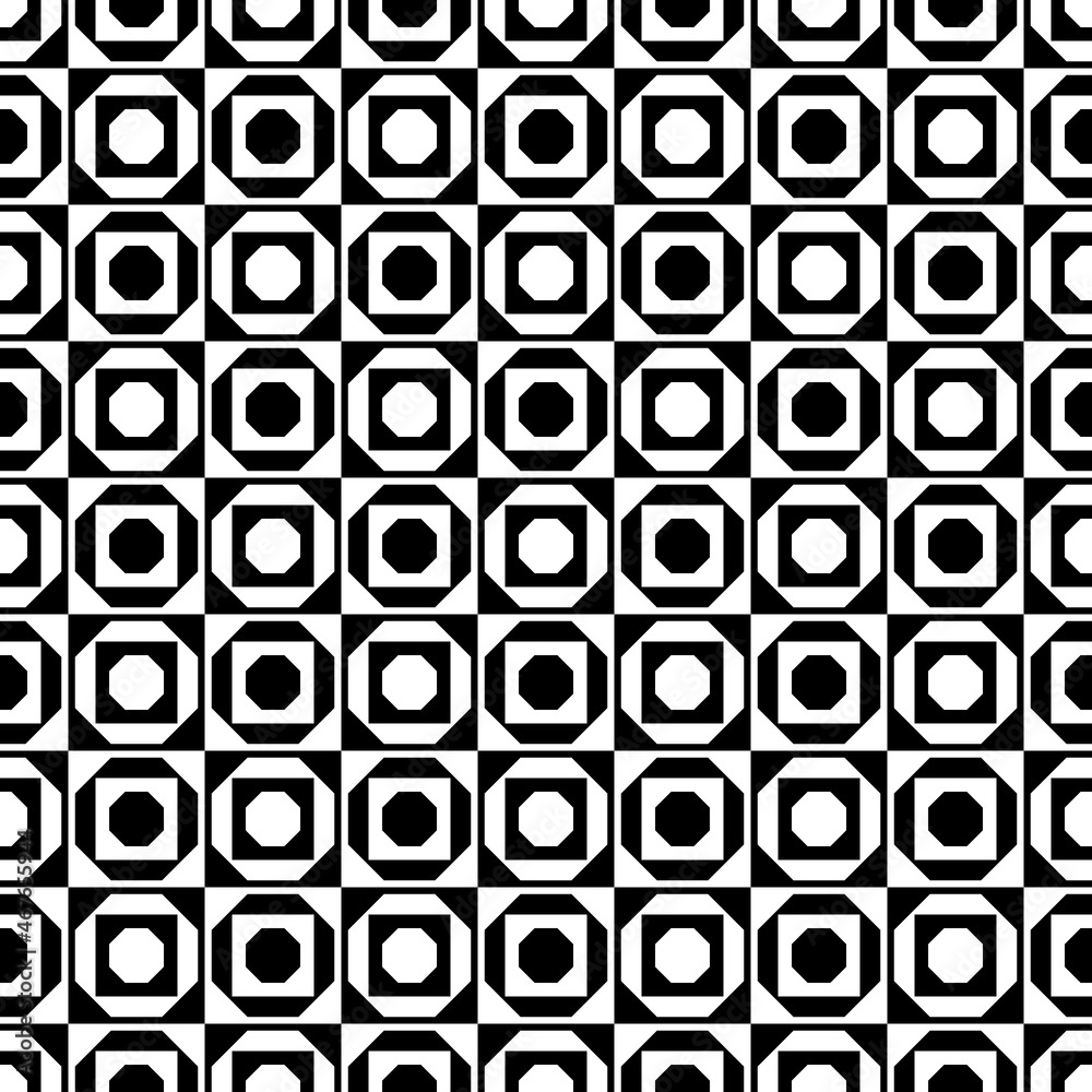 Fototapete Chess ornament with octagons and squares inside. A vector with the same vector checkers, where there are squares in the octagons and vice versa.