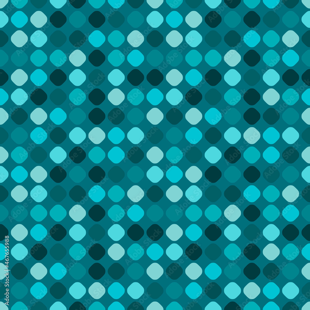 Poster turquoise mosaic pattern in vector. identical shapes and the same turquoise background, reminiscent 