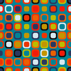 Abstract colored and mosaic pattern. Same shapes with different colors.  Vector seamless pattern with seamless squares or cells.