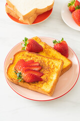 french toast with fresh strawberry