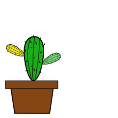 Horizontal banner set of desert, room green cactus. Flat, cartoon style. Vector illustration white background. Element design.