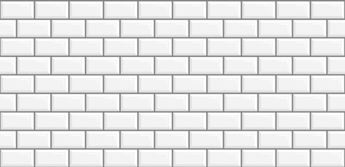 Subway tiles seamless rectangular white background, checkerboard pattern.