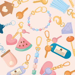 background of differents keychain