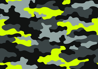 Camouflage texture seamless pattern. Abstract modern military camo ornament for fabric and fashion textile print. Vector background.