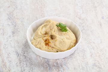 Traditional Jewish Hummus with olive oil