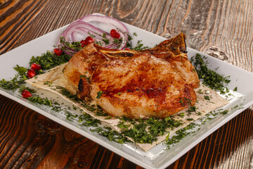 Grilled pork loin barbeque shashlik