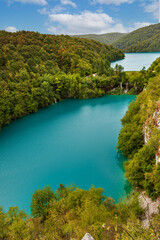 Scenic view of Plitvice Lakes National Park in Croatia