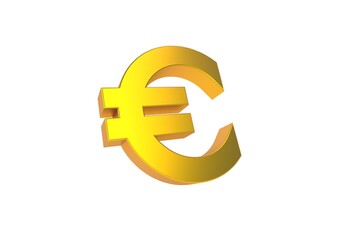 Euro money symbol gold minimal isolated background money currency 