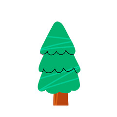 Christmas tree. Winter green plant. Modern flat cartoon isolated on white
