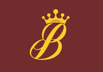 Initial letter B with crown