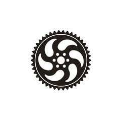 Black and White Bicycle Gear icon vector