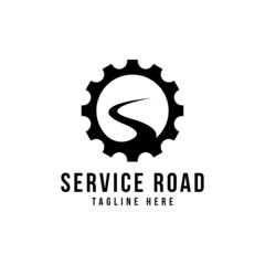 Fototapeta premium Gear Road Logo Design template