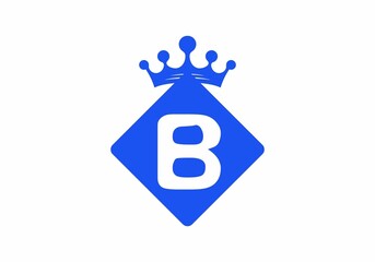 Initial letter B with crown