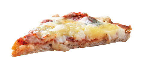  Slice of 4 cheeses italian pizza isolated on a white background