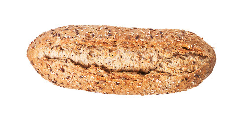 Loaf of whole bread isolated on a white background