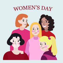 Women's day illustration with womens.
