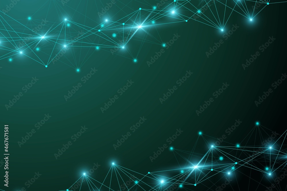 Aufkleber Big data visualization. Geometric abstract background visual information complexity. Futuristic infographics design. Technology background with connected line and dots, wave flow illustration