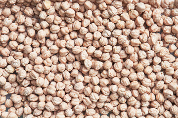 Natural and raw chickpeas. Fresh legumes close up