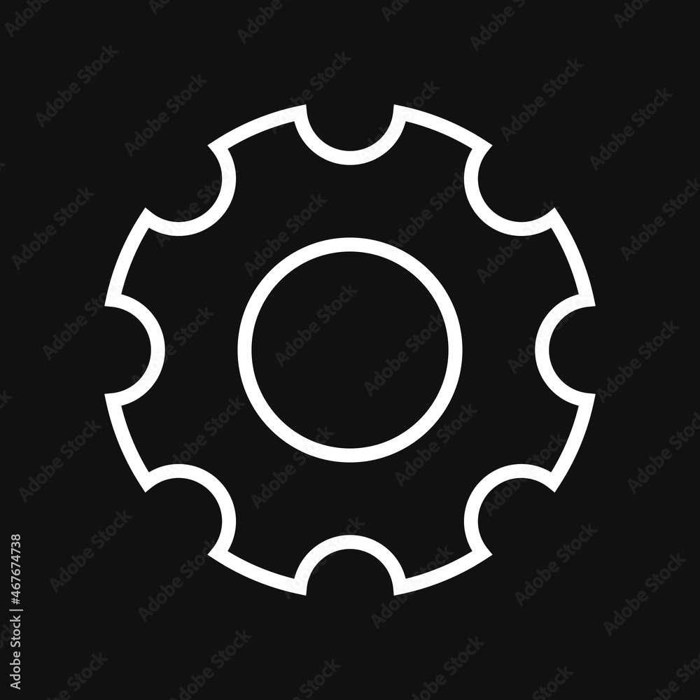 Wall mural Setting gear line icon on grey background