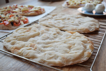 preparing homemade pizza