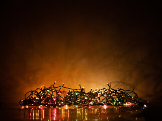 abstract vintage Christmas lights background