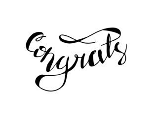 Congrats lettering. Vector illustration with congratulatory text. Vector sign.