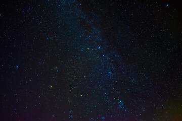 Milky Way in starry sky with nebulae and galaxies. Background with stars and space