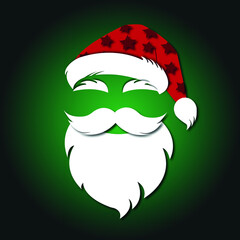 Santa claus silhouette on green background