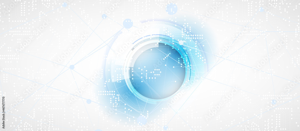 Poster abstract futuristic circuit computer internet technology board business dark background