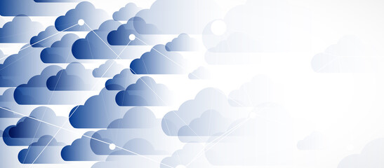 Cloud technology. Integrated digital web concept background