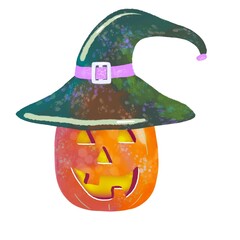 halloween pumpkin with sign