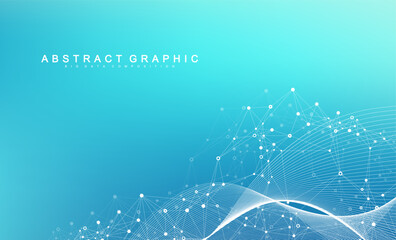 Global network connection concept. Social network communication in the global business. Big data visualization. Internet technology. Vector illustration. - obrazy, fototapety, plakaty