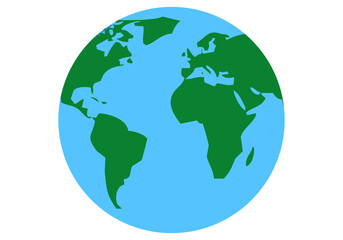 Icono de planeta tierra en fondo blanco.