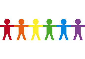 Icono de silueta de personas por la igualdad LGBTQ