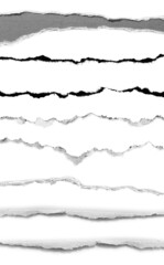 torn paper on white background with copy space for text