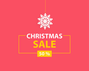 Christmas sale banner with snowflake Vector