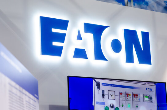 Kyiv, Ukraine - October 20, 2021: EATON Electrical and Industrial Exposition Stand at the exhibition