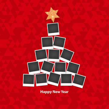 Christmas photo frames on the background Vector