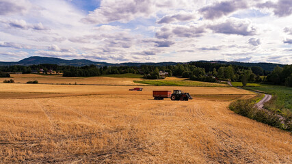 Harvest at Toten, Norway.