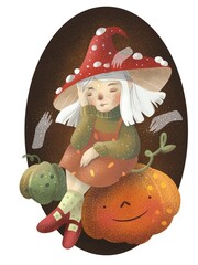 Witch with a pumpkin