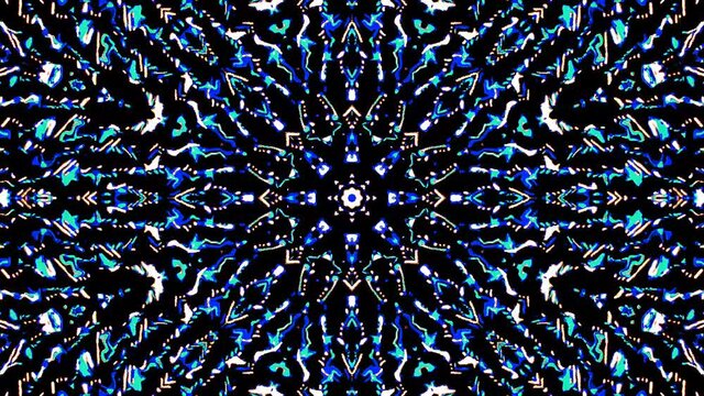 Beautiful abstract kaleidoscope that shines, a radiant light that regulates the subtle movements