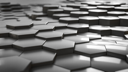 3D-Illustration of a hexagonal pattern, abstract background texture concept