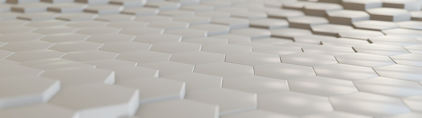3D-Illustration of a hexagonal pattern, abstract background texture concept