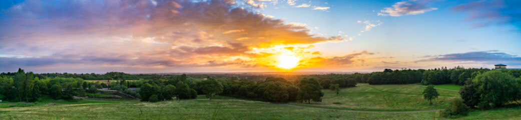 Campbell park at sunrise in Milton Keynes. United Kingdom